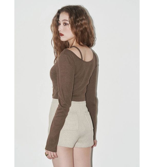 EVRIS「ストラップリブカットトップス」|Tシャツ・カットソー|