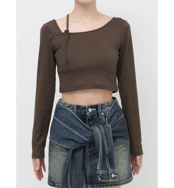 EVRIS「ストラップリブカットトップス」|Tシャツ・カットソー|