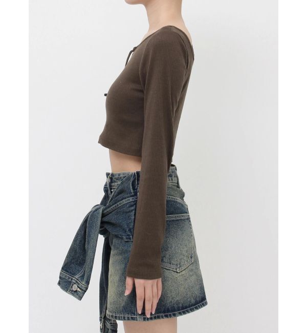 EVRIS「ストラップリブカットトップス」|Tシャツ・カットソー|