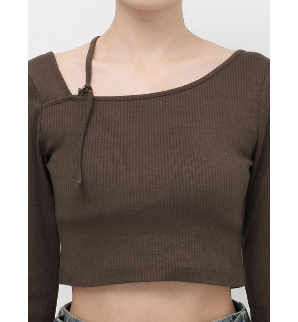 EVRIS「ストラップリブカットトップス」|Tシャツ・カットソー|