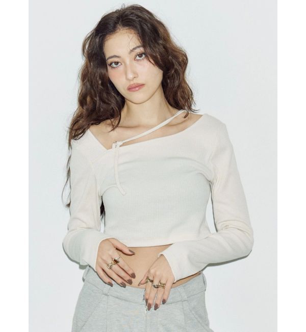 EVRIS「ストラップリブカットトップス」|Tシャツ・カットソー|