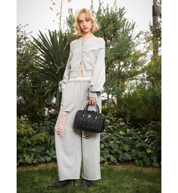 EVRIS「フロントジップオフショルスウェットトップス【セットアップ着用可能】」|スウェット・ジャージ|