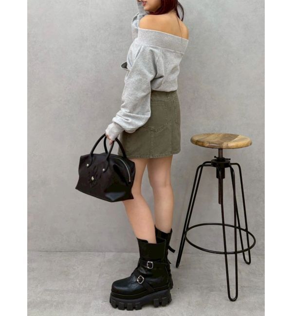 EVRIS「フロントジップオフショルスウェットトップス【セットアップ着用可能】」|スウェット・ジャージ|