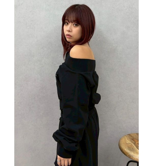 EVRIS「フロントジップオフショルスウェットトップス【セットアップ着用可能】」|スウェット・ジャージ|