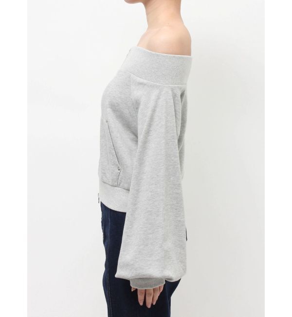 EVRIS「フロントジップオフショルスウェットトップス【セットアップ着用可能】」|スウェット・ジャージ|