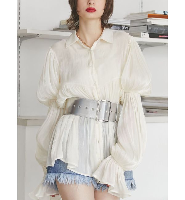 jouetie「ボリュームスリーブシアーシャツ」|シャツ・ブラウス|オフホワイト