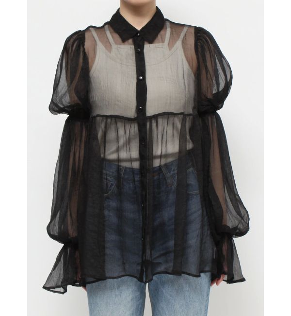 jouetie「ボリュームスリーブシアーシャツ」|シャツ・ブラウス|