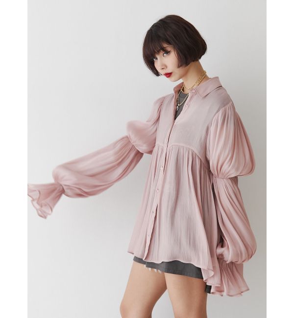 jouetie「ボリュームスリーブシアーシャツ」|シャツ・ブラウス|