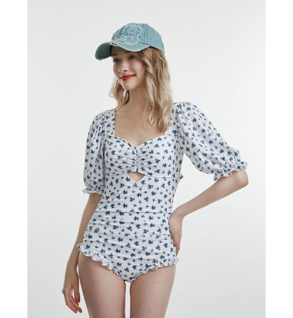 jouetie「フラワーパフスリーブモノキニ」|コンビネゾン|