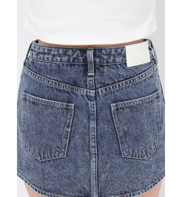 GYDA「ハイウエストBELTデザインデニムスカートライクショートパンツ」|スカート|