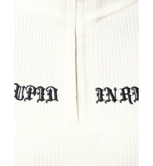 GYDA「BICOLOR WIDE LINEハーフZIPニットワンピース」|ワンピース|