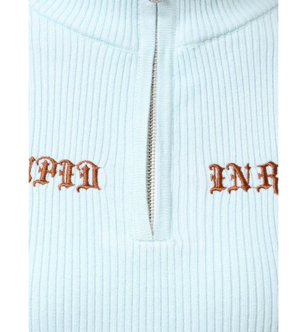 GYDA「BICOLOR WIDE LINEハーフZIPニットワンピース」|ワンピース|