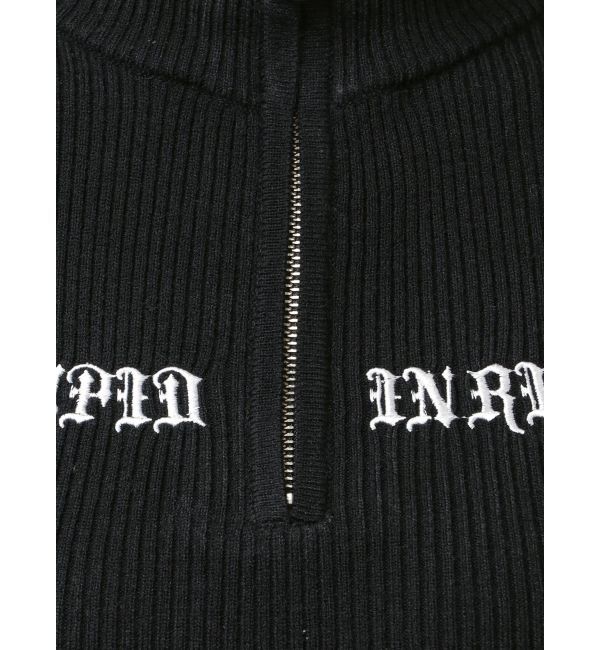 GYDA「BICOLOR WIDE LINEハーフZIPニットワンピース」|ワンピース|