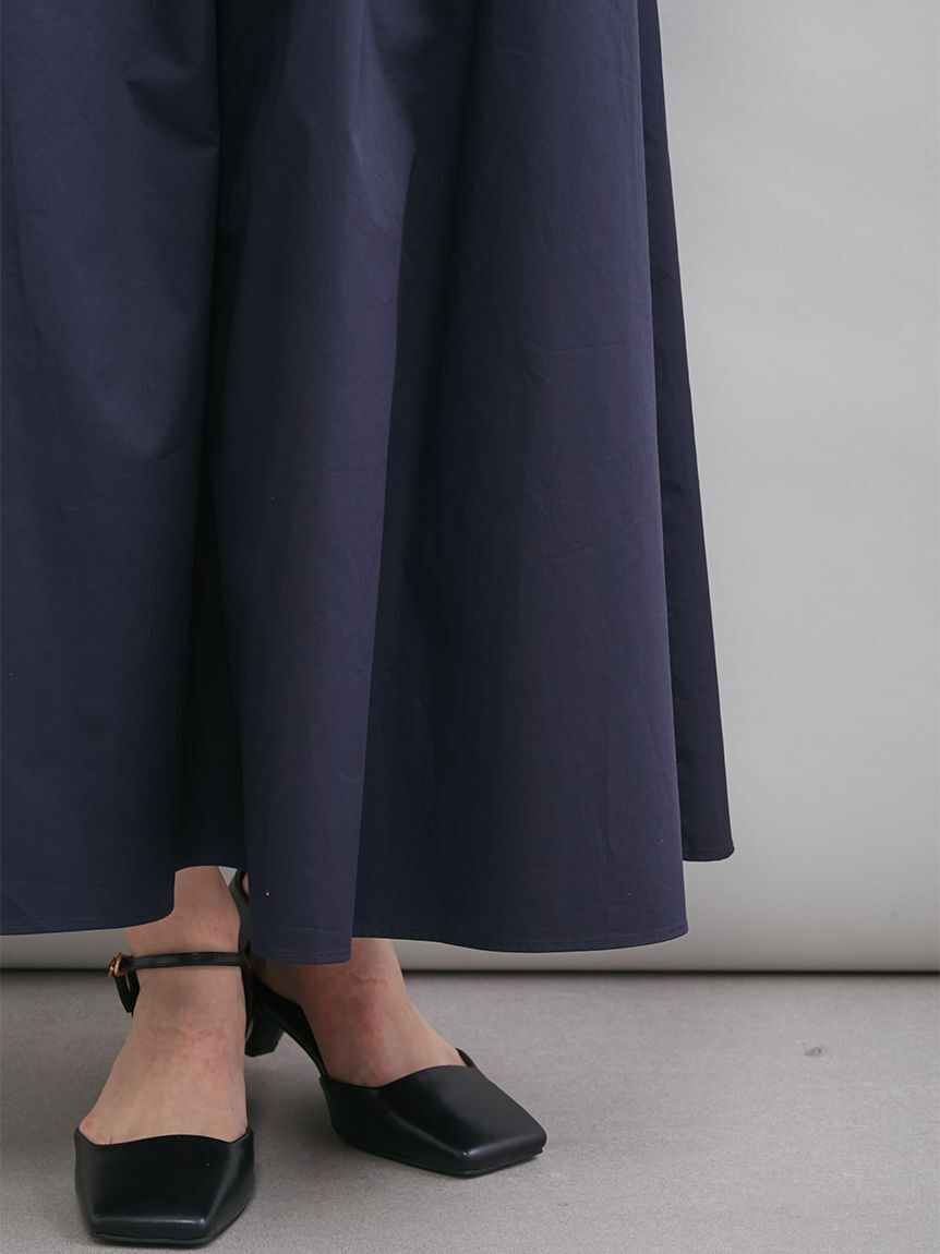 Mila Owen「【WEB限定カラー】ポロニット&times;タックフレアスカートドッキングワンピース」|ワンピース|