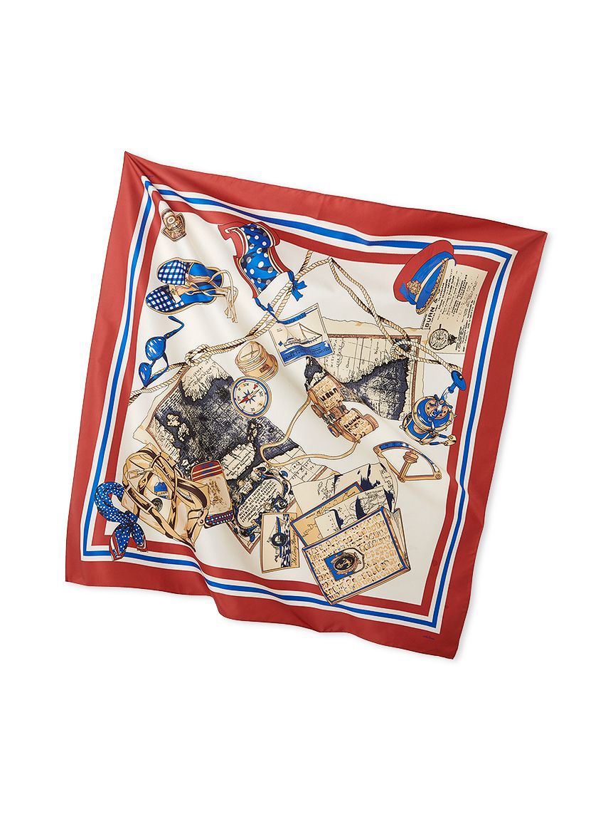 Mila Owen「トラベル柄スカーフ」|バンダナ・スカーフ|