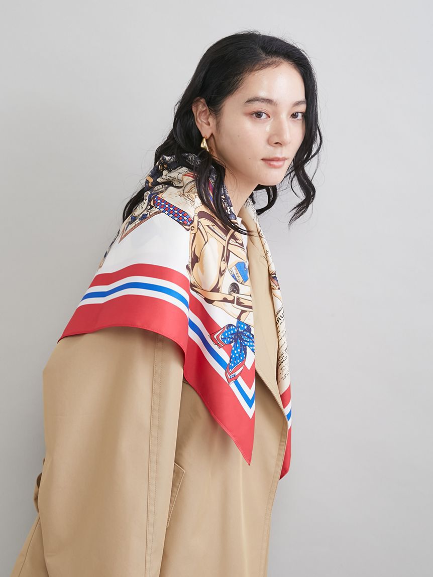 Mila Owen「トラベル柄スカーフ」|バンダナ・スカーフ|