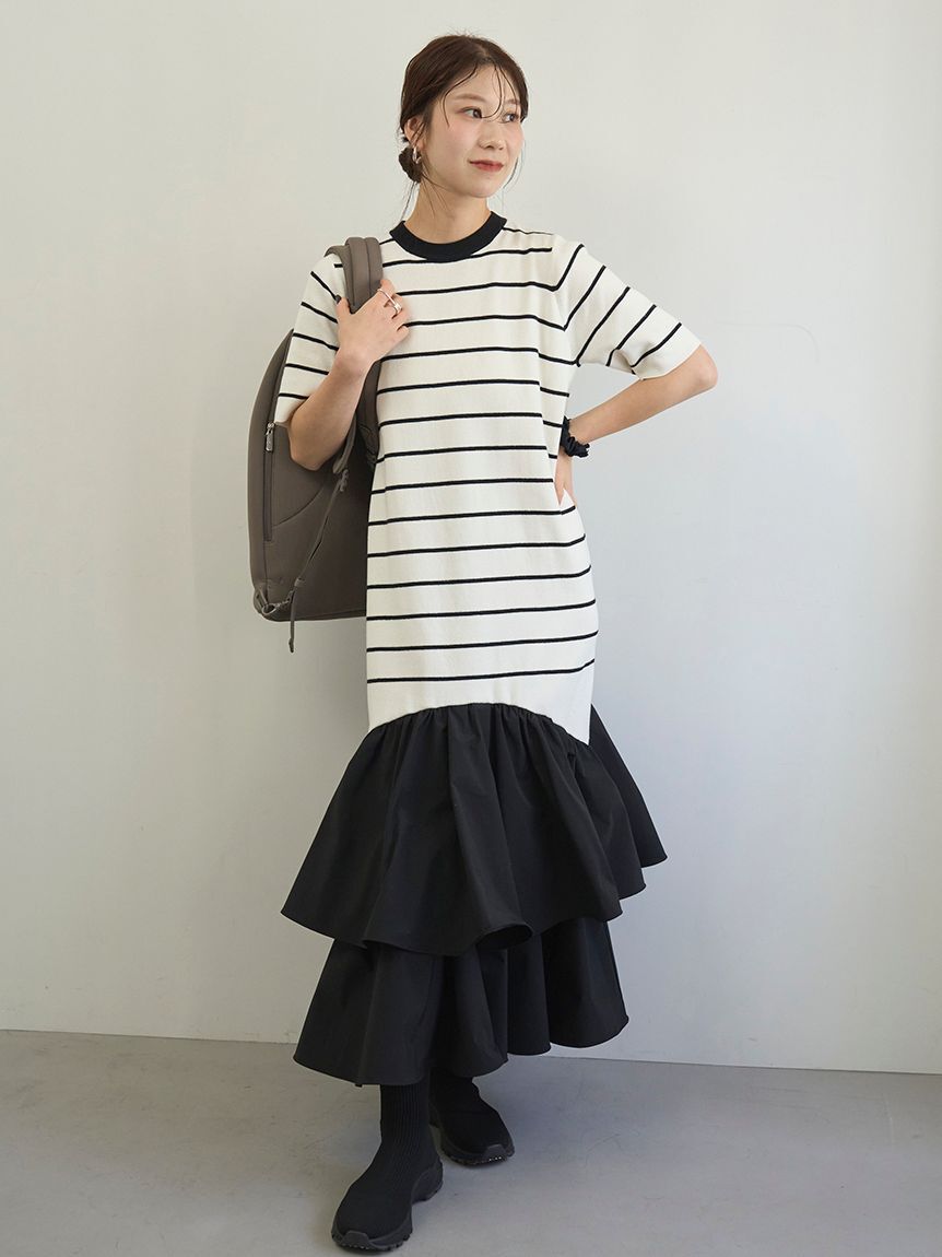 emmi atelier「ニットドッキングワンピース」|ワンピース|BORDER