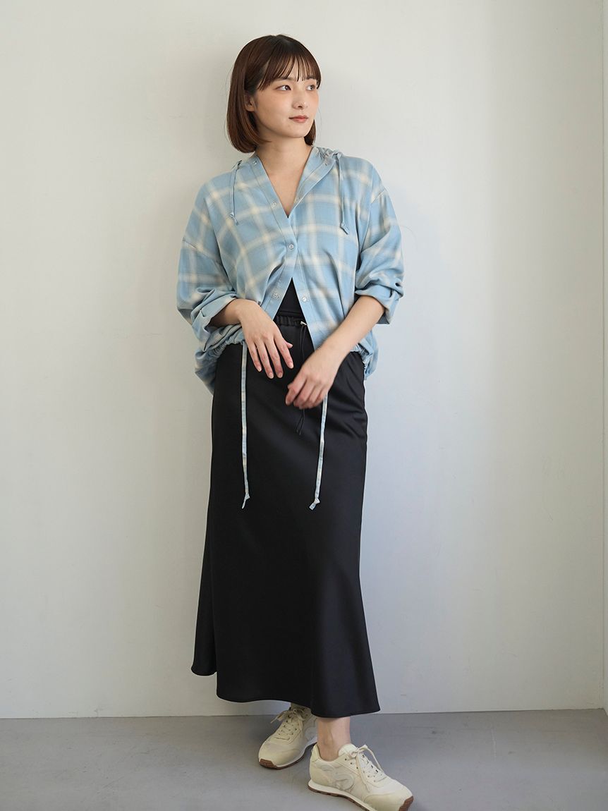 emmi atelier「チェックフーディーシャツ」|シャツ・ブラウス|