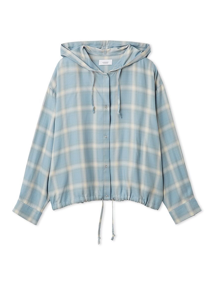 emmi atelier「チェックフーディーシャツ」|シャツ・ブラウス|
