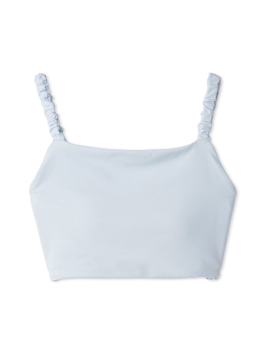 emmi yoga「【Sustainaretch】ギャザーショルダーブラトップ/UVカット/接触冷感」|インナー|