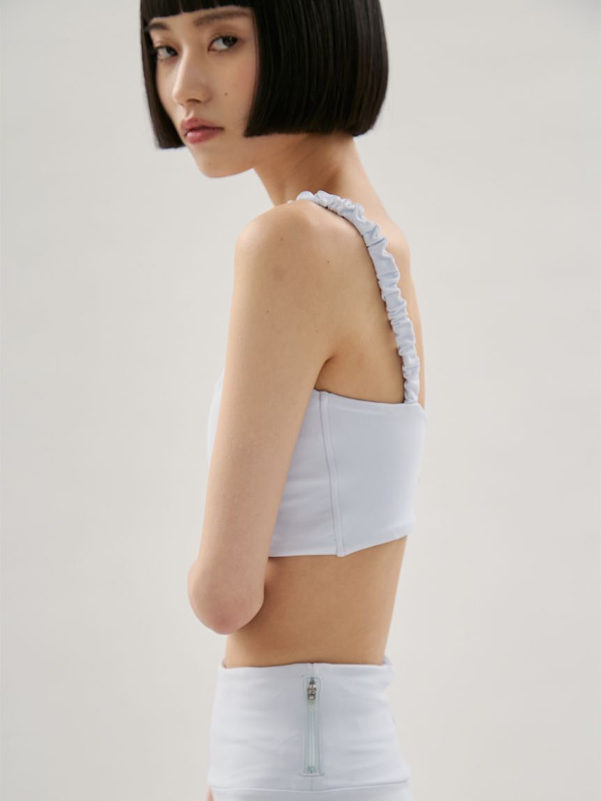emmi yoga「【Sustainaretch】ギャザーショルダーブラトップ/UVカット/接触冷感」|インナー|