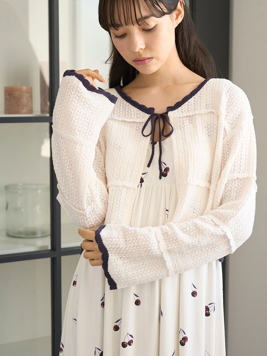 gelato pique「クロシェショートカーディガン」|ルームウェア|