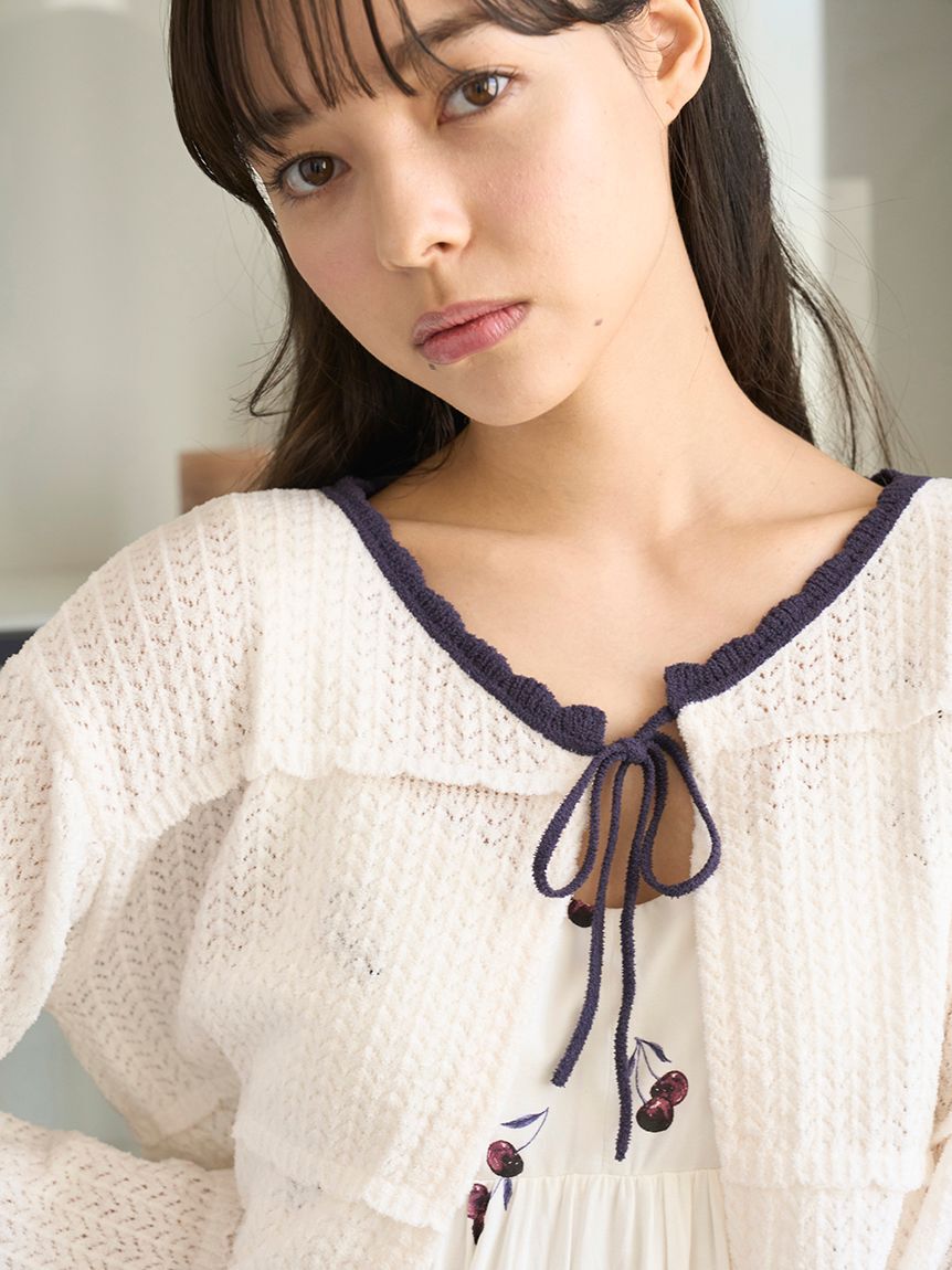 gelato pique「クロシェショートカーディガン」|ルームウェア|