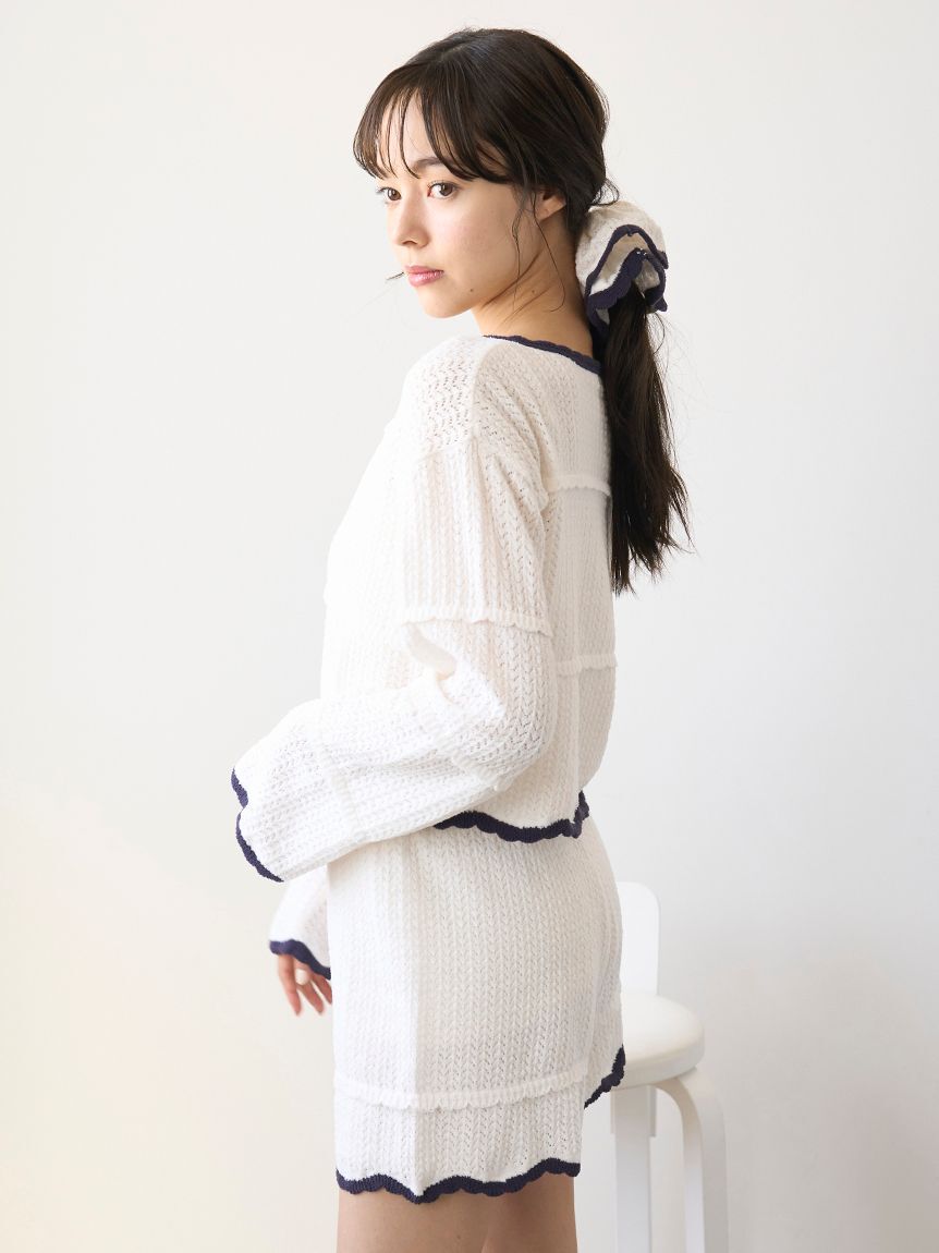 gelato pique「クロシェショートカーディガン」|ルームウェア|