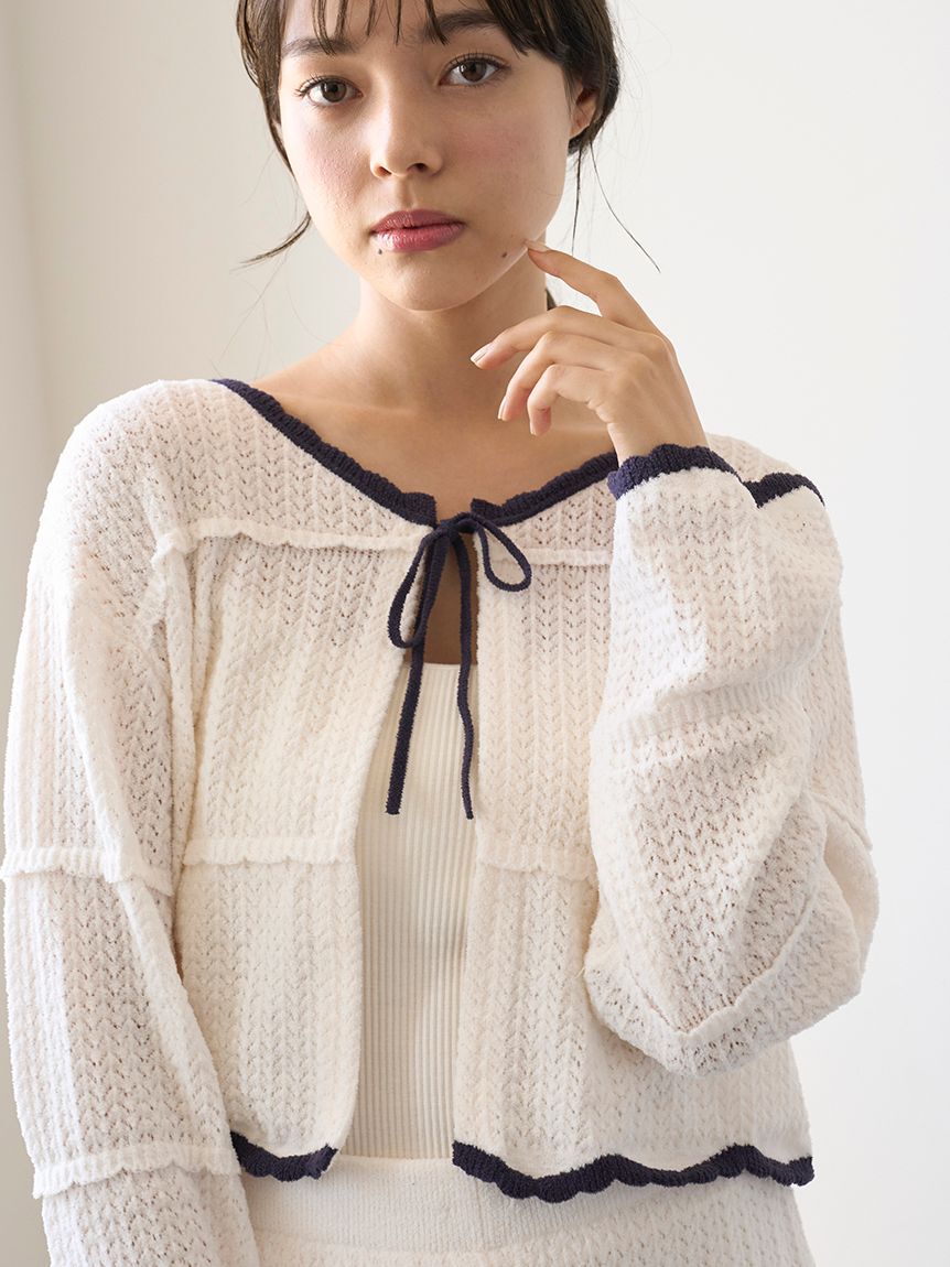 gelato pique「クロシェショートカーディガン」|ルームウェア|