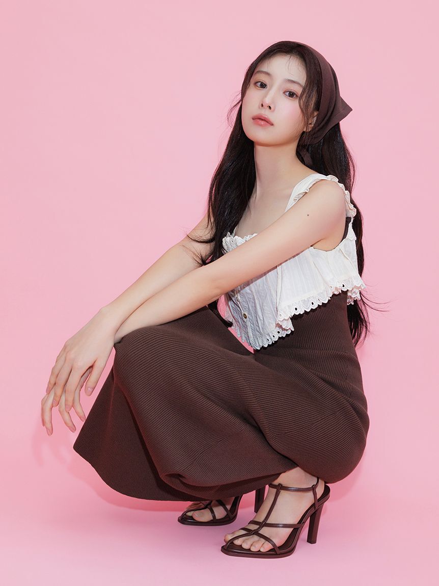 SNIDEL「レースドッキングニットワンピース」|ワンピース|