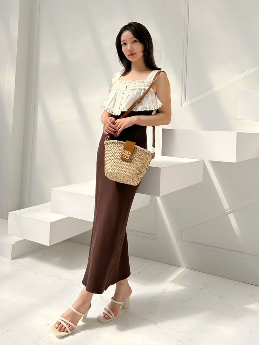 SNIDEL「レースドッキングニットワンピース」|ワンピース|