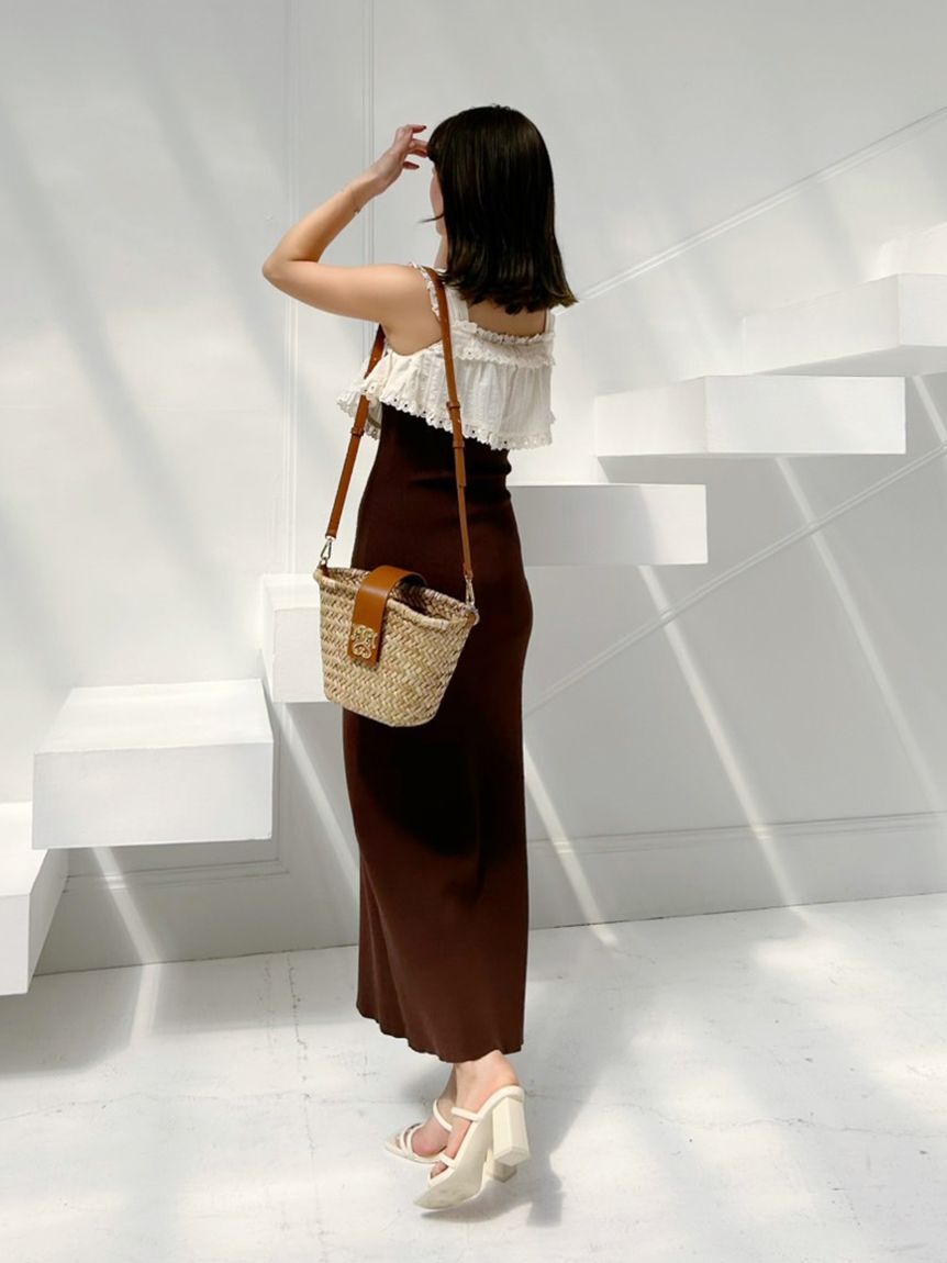 SNIDEL「レースドッキングニットワンピース」|ワンピース|