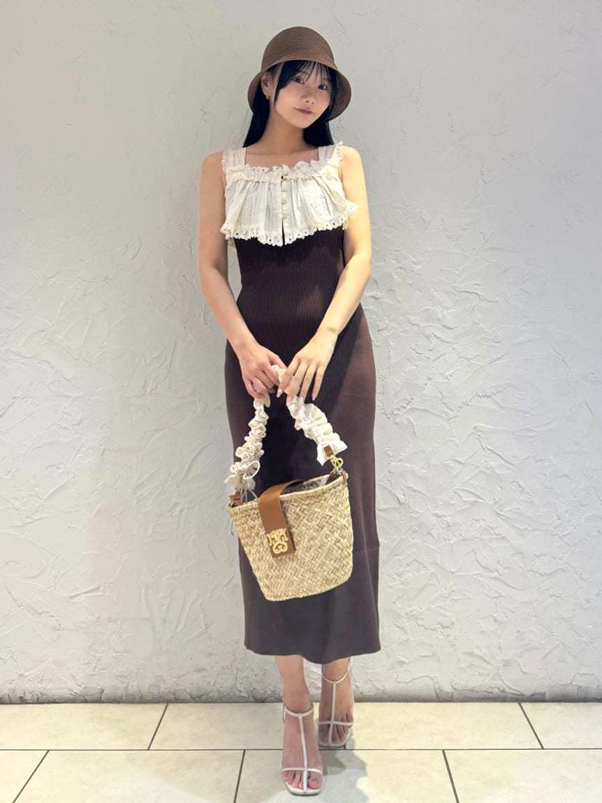 SNIDEL「レースドッキングニットワンピース」|ワンピース|