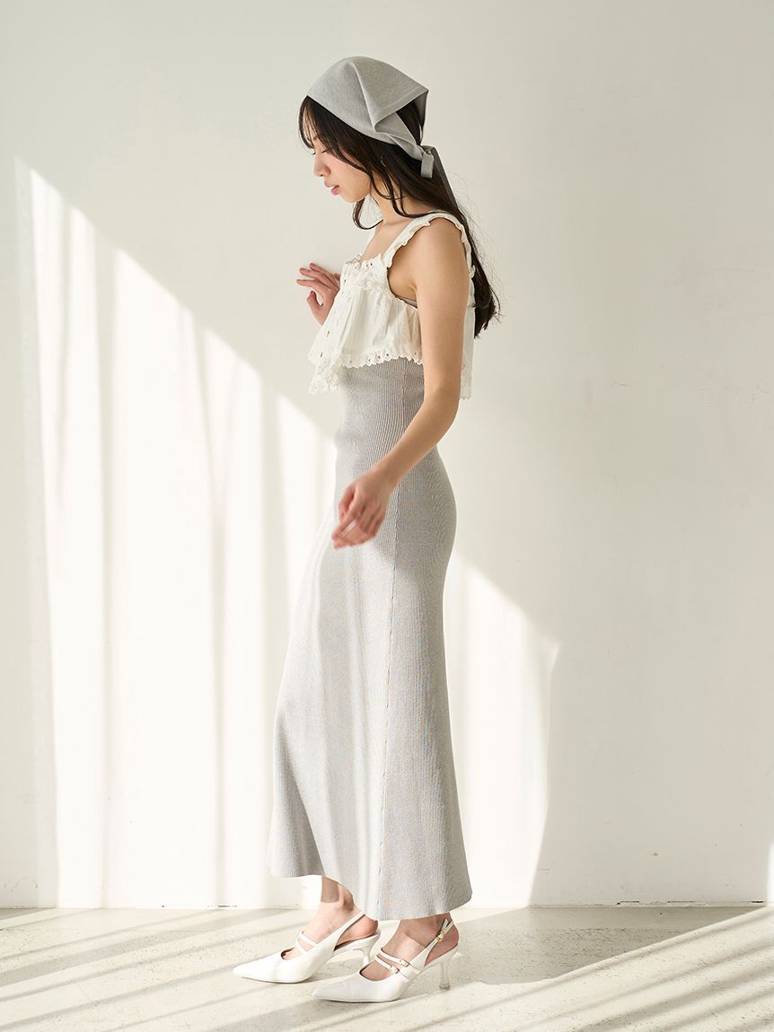 SNIDEL「レースドッキングニットワンピース」|ワンピース|