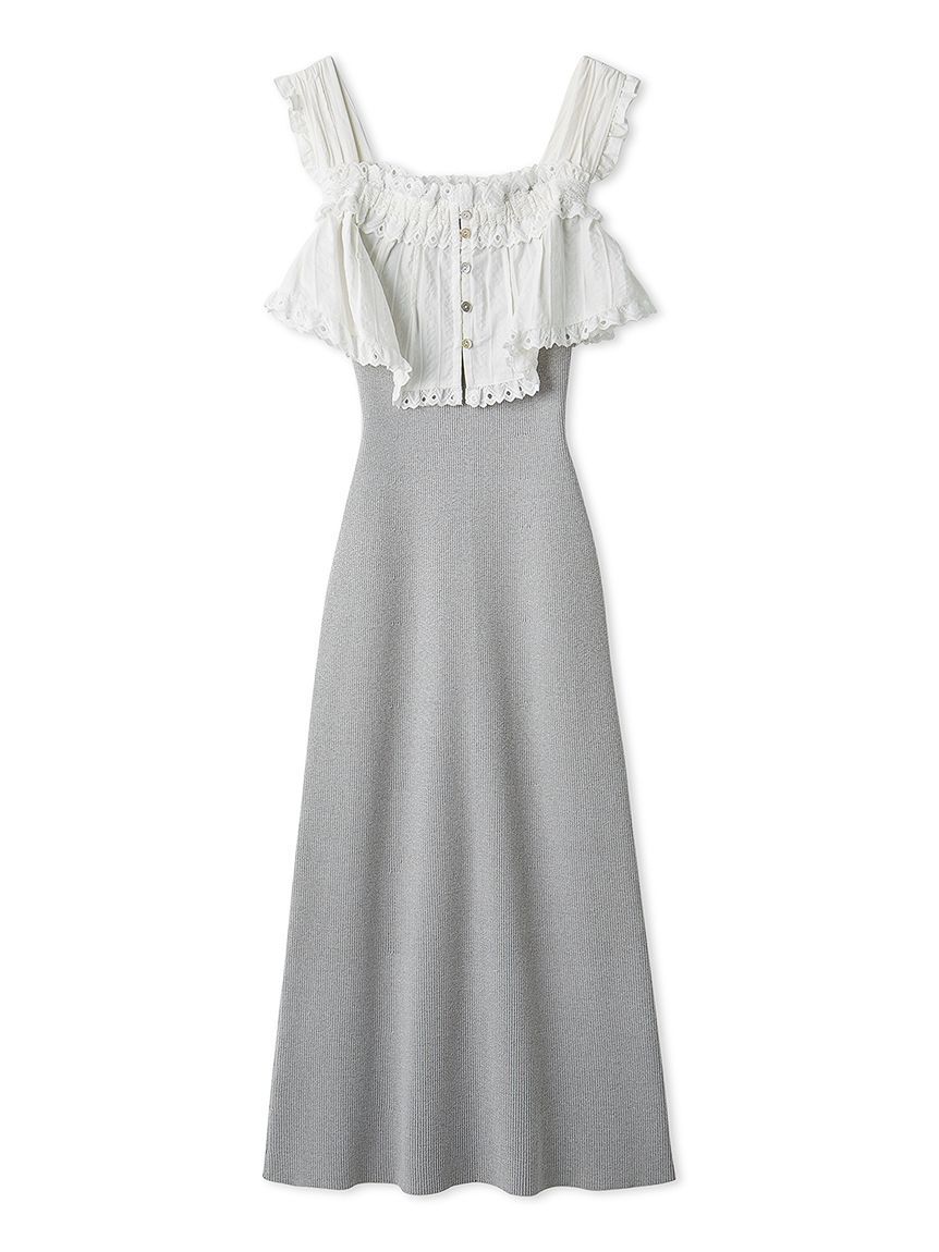 SNIDEL「レースドッキングニットワンピース」|ワンピース|