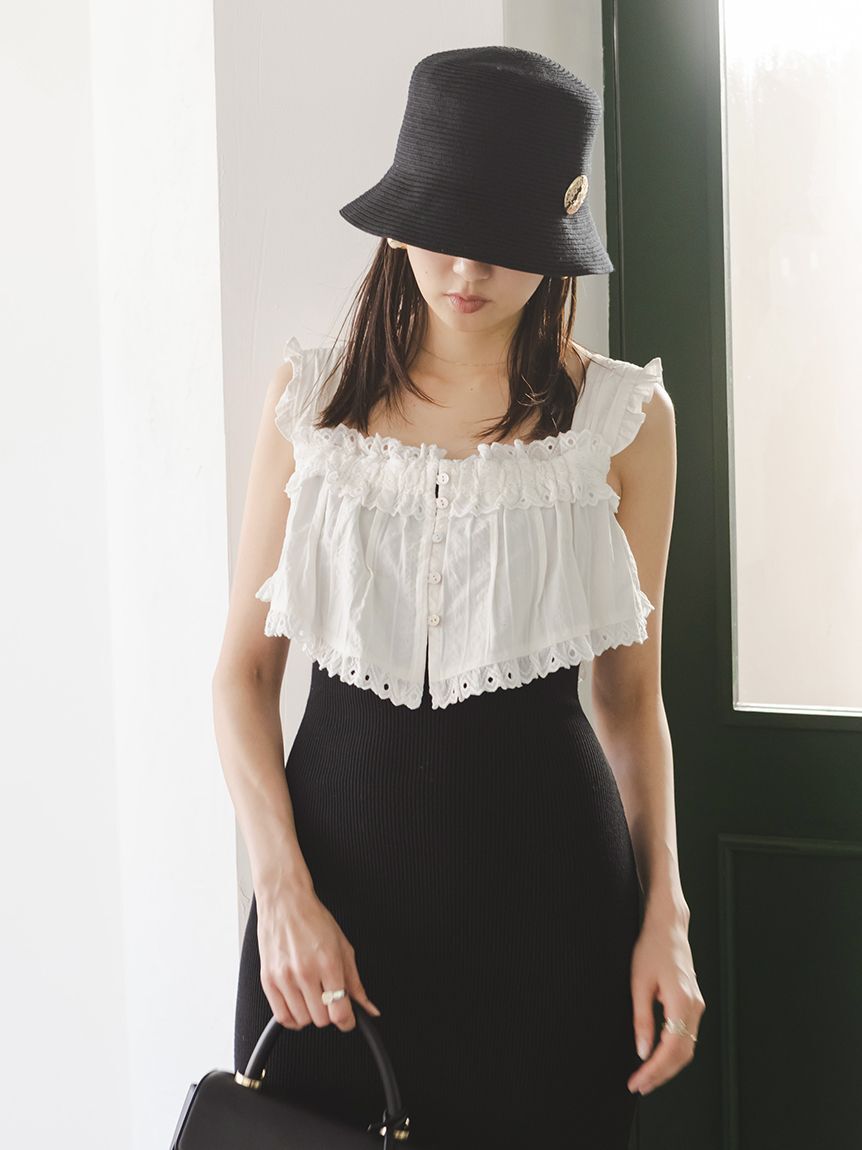 SNIDEL「レースドッキングニットワンピース」|ワンピース|