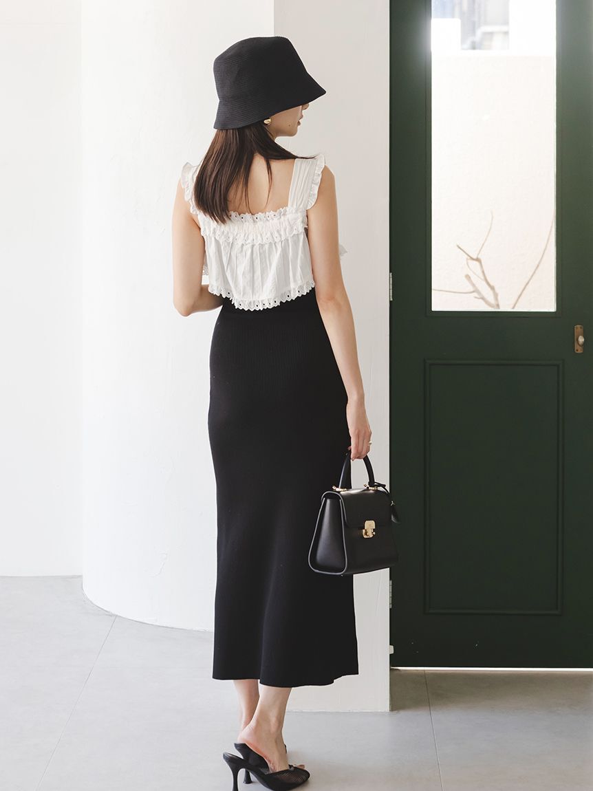 SNIDEL「レースドッキングニットワンピース」|ワンピース|