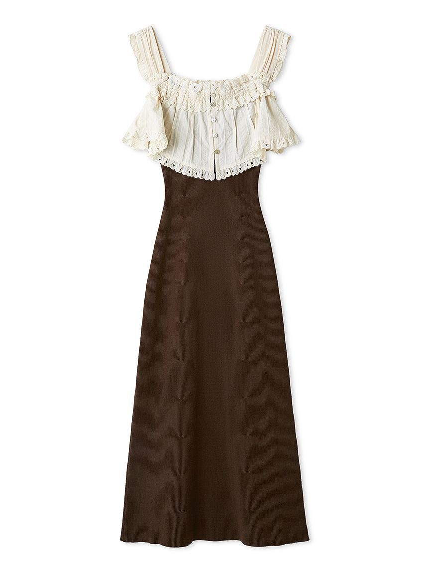 SNIDEL「レースドッキングニットワンピース」|ワンピース|