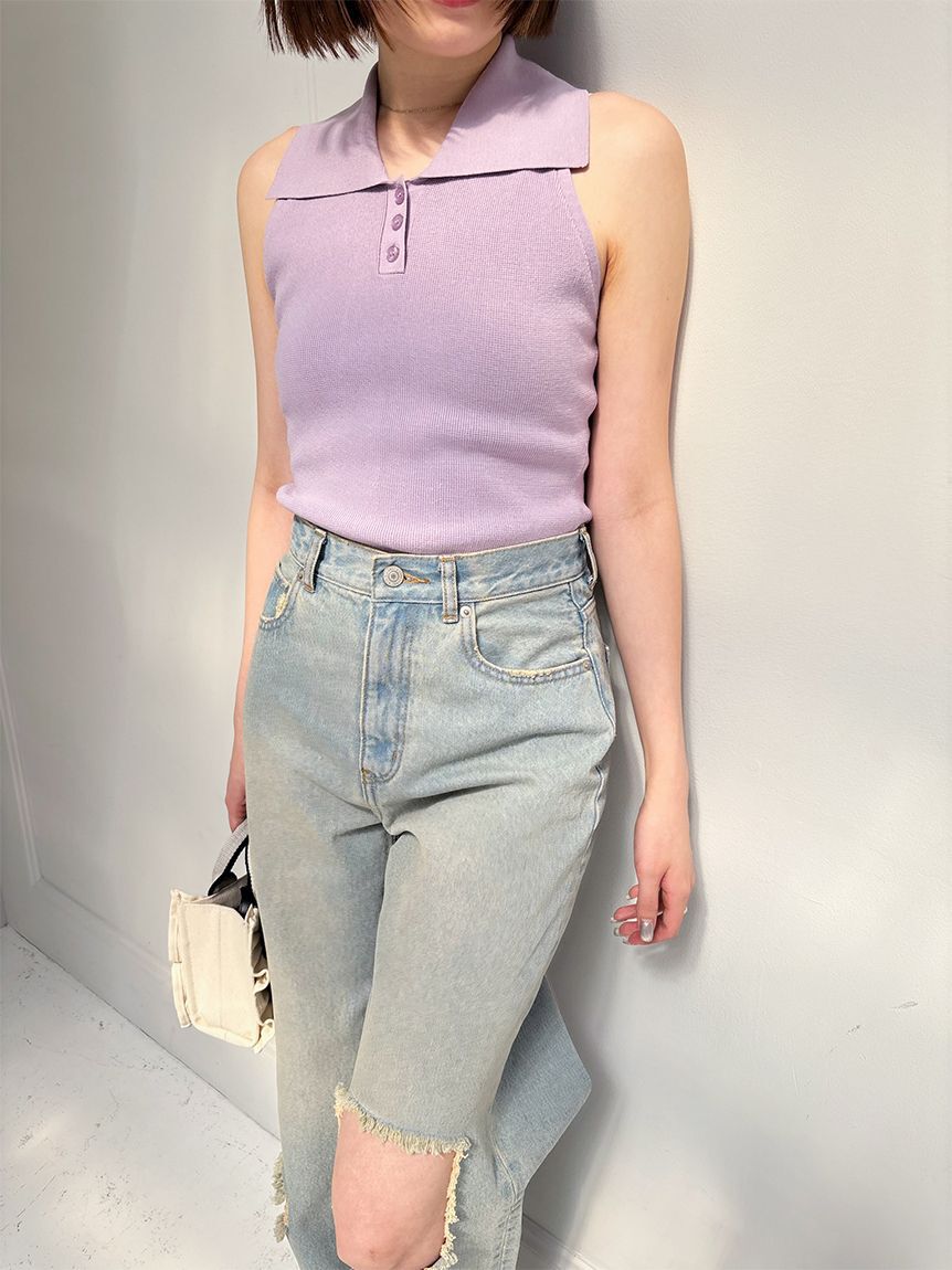 SNIDEL「Sustainable襟付きニットプルオーバー」|ニット・セーター|