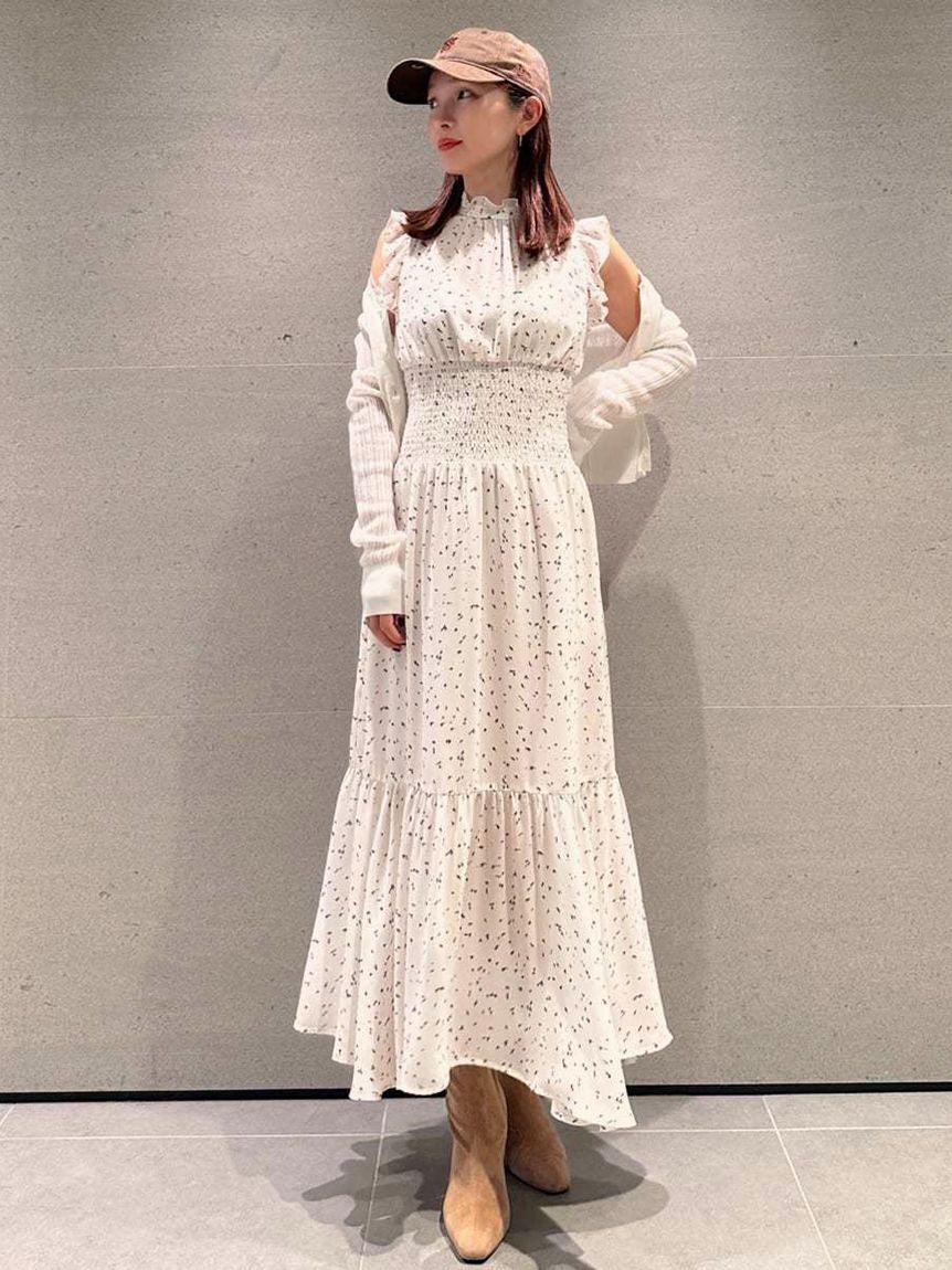 SNIDEL「ノースリーブプリントワンピース」|ワンピース|