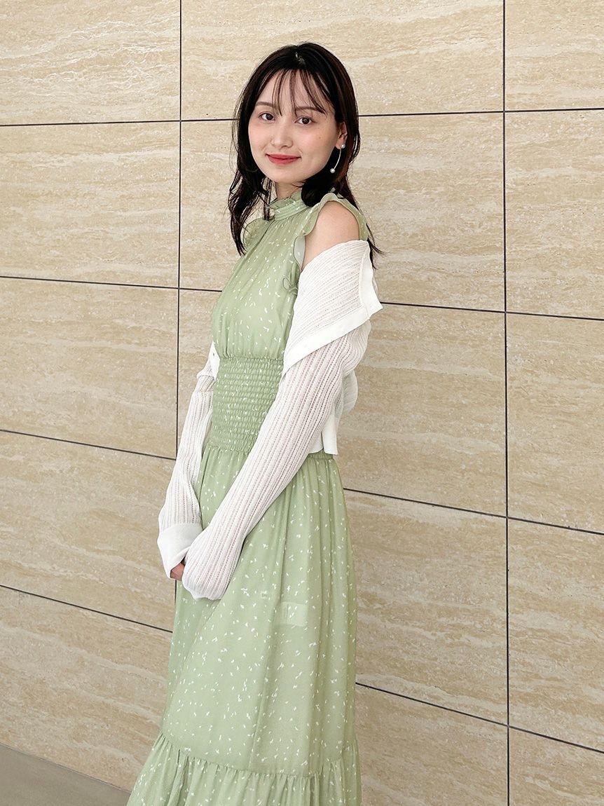 SNIDEL「ノースリーブプリントワンピース」|ワンピース|