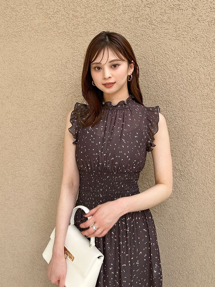 SNIDEL「ノースリーブプリントワンピース」|ワンピース|