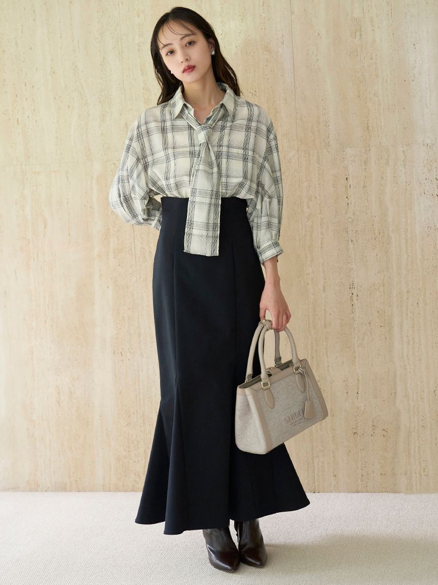 SNIDEL「ハイウエストマーメイドスカート」|スカート|BLK