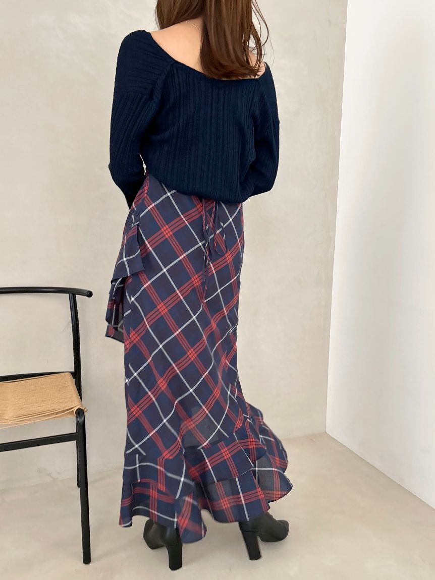 SNIDEL「フリルチェックキャミソールワンピース」|ワンピース|