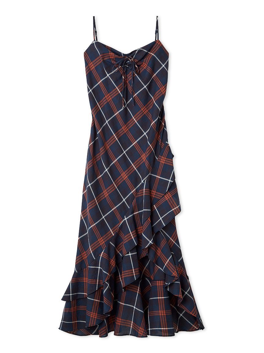 SNIDEL「フリルチェックキャミソールワンピース」|ワンピース|