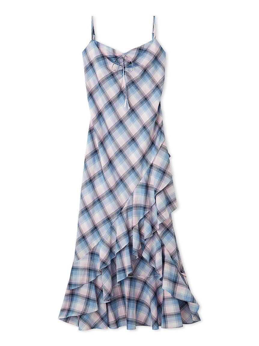 SNIDEL「フリルチェックキャミソールワンピース」|ワンピース|LBLU