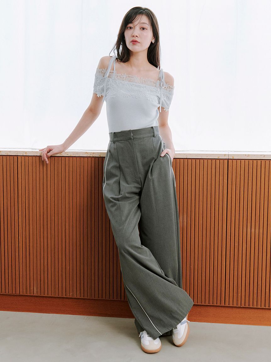 SNIDEL「タックラインパンツ」|チノ|