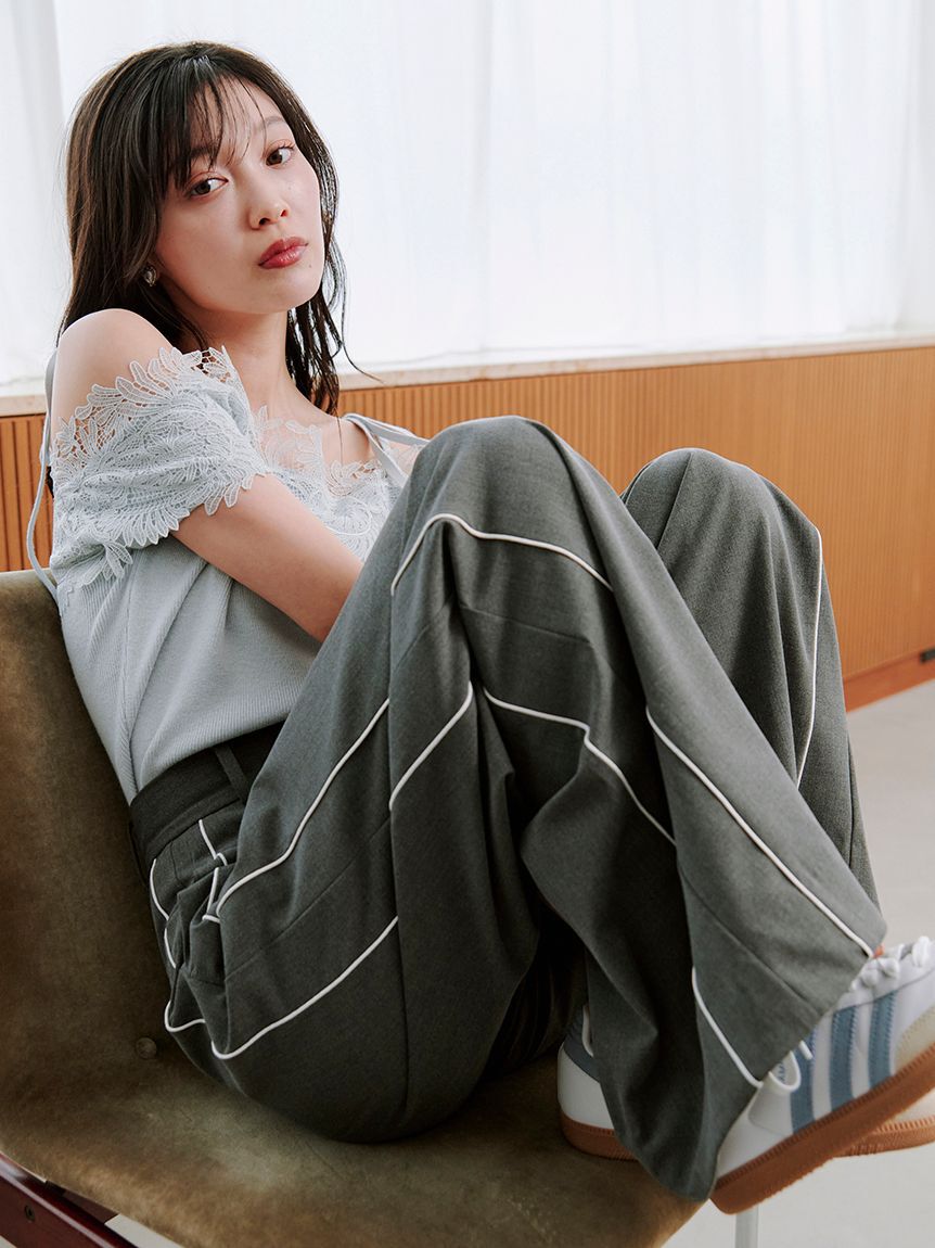 SNIDEL「タックラインパンツ」|チノ|