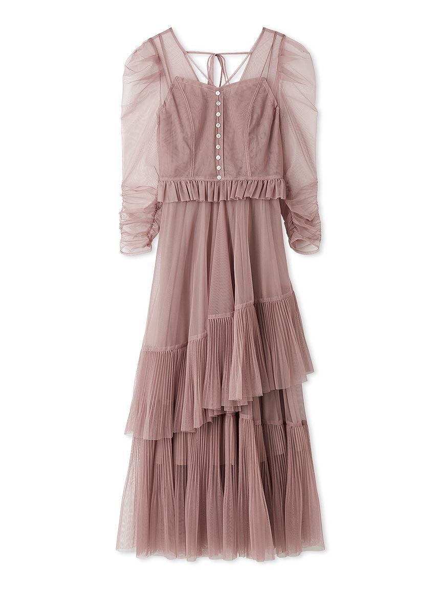 SNIDEL「Sustainableティアードチュールドレス」|ドレス|