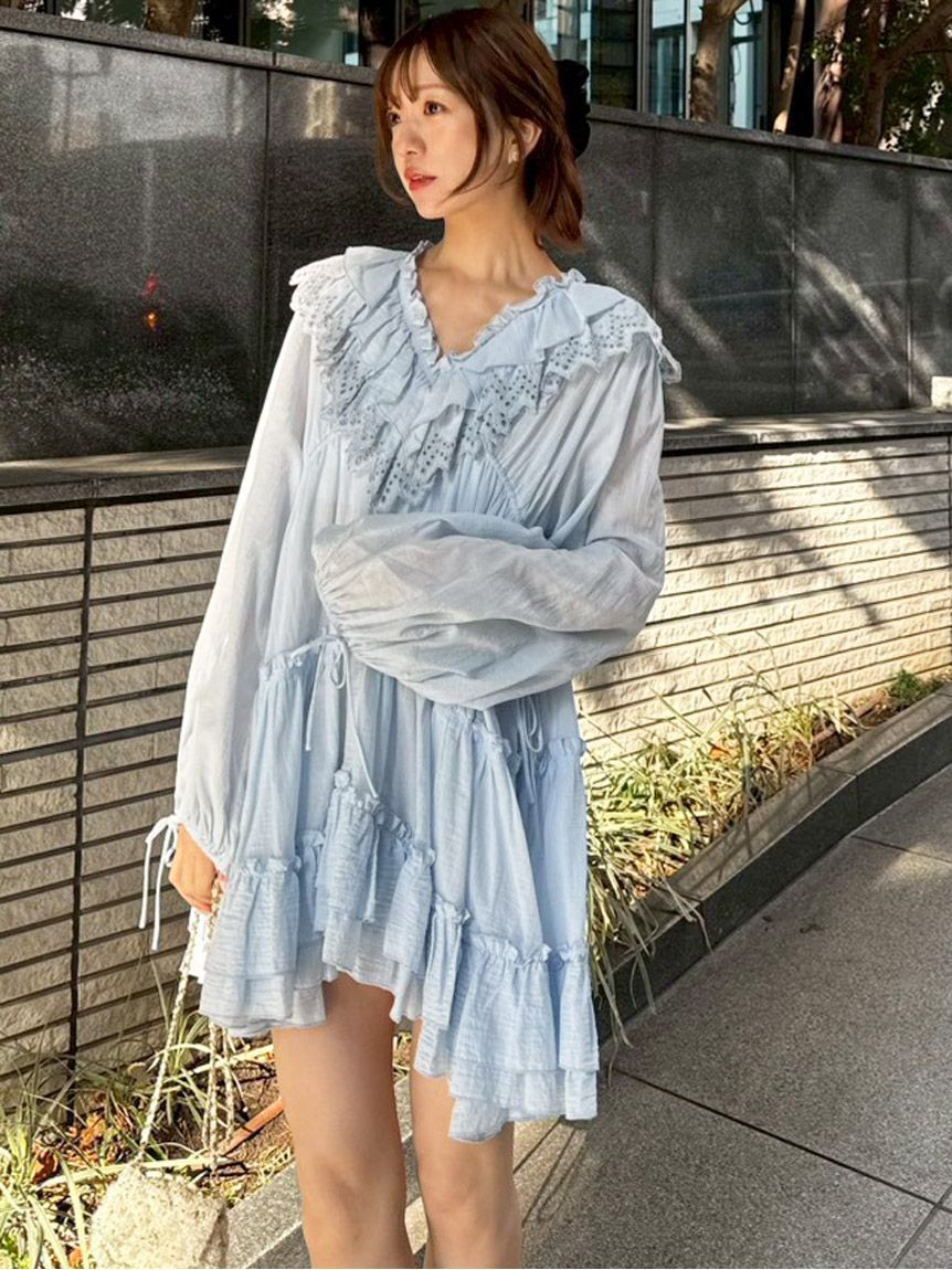 SNIDEL「コットンレースBOHOチュニック」|チュニック|